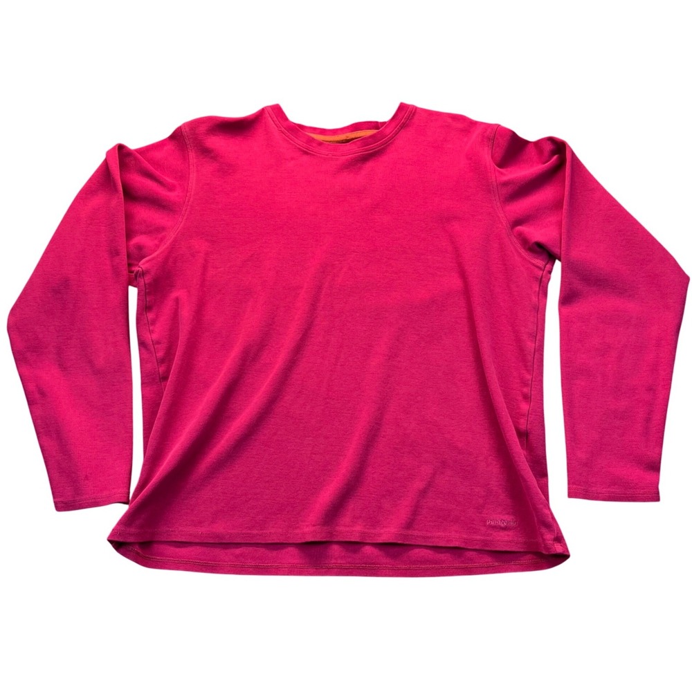 Patagonia Womens Pink Organic Cotton Spandex Long Sleeve Crewneck Top 53336 L